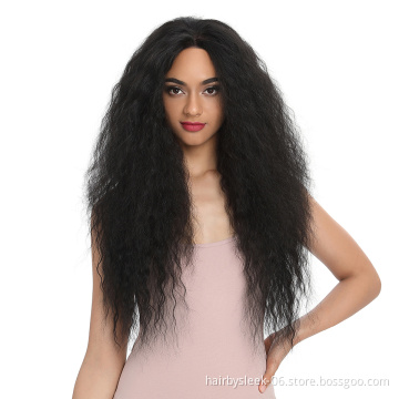 Magic Kinky Curly 30 Inch Long Ombre Natural Hair Wigs For Women Heat Resistant Fiber Synthetic Hair Lace Front Wigs